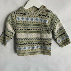 Vintage B.T. Kids Cable Knit Sweater Boys Size 3/6 Months Pull Over Multicolor